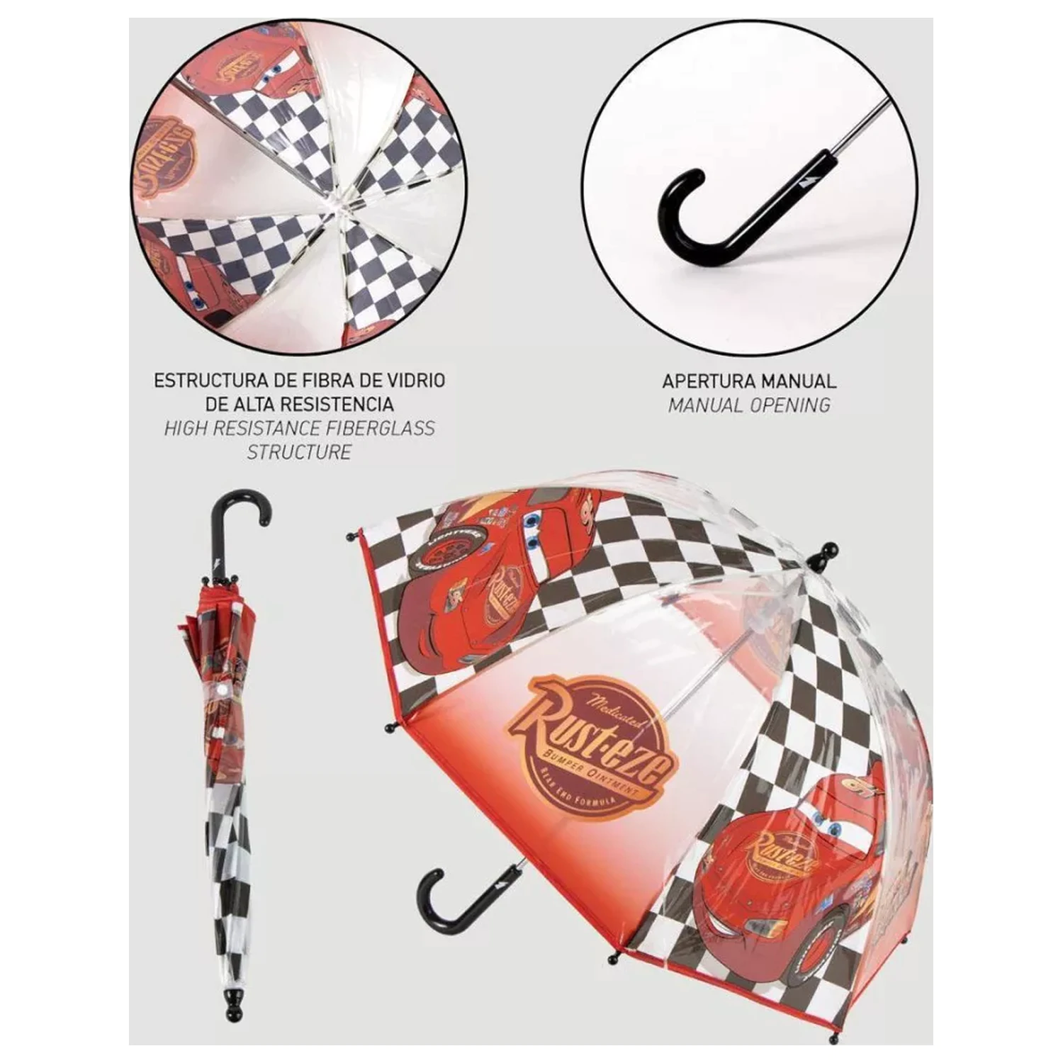 Disney Cars Flag Kids Transparent Umbrella product photo