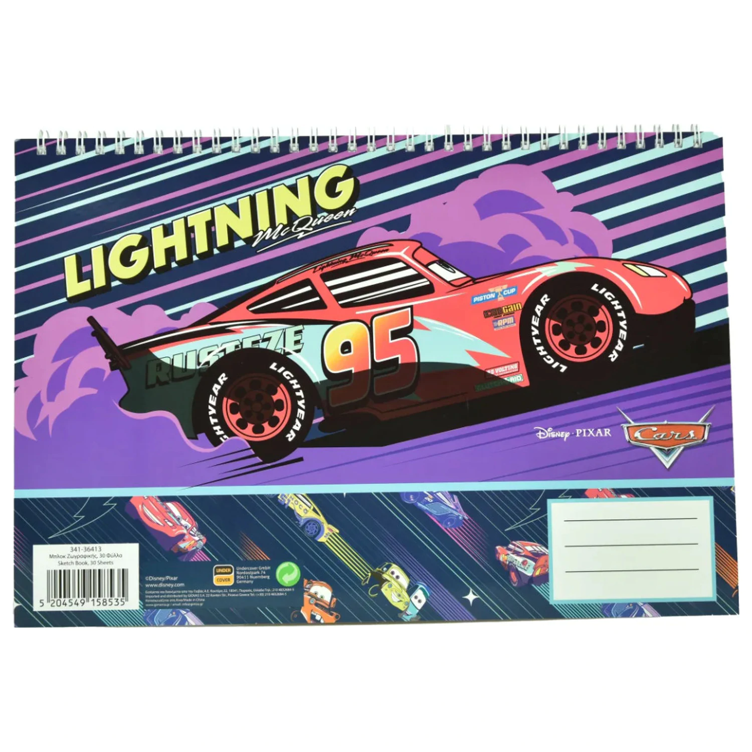 Disney Cars Lightning A/4 Spiral Sketchbook, 30 sheets product photo
