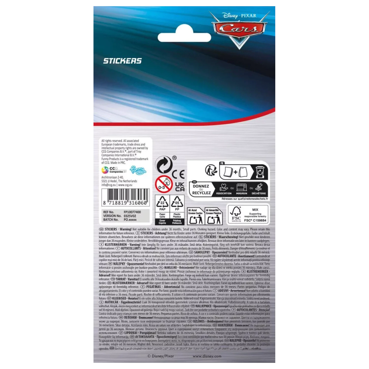 Disney Cars Race holographic sticker product photo