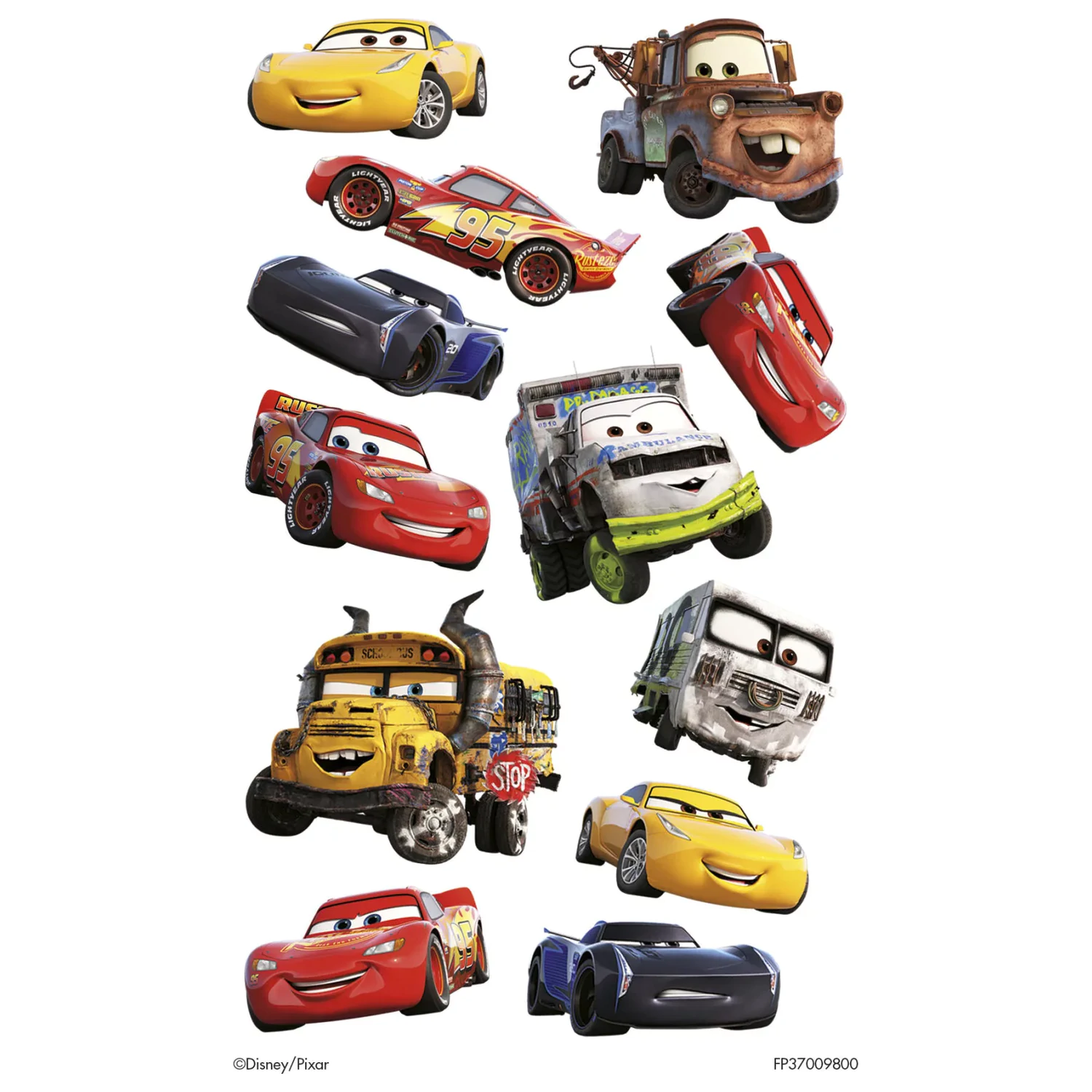 Disney Cars Smile Tattoo 12 Pcs product photo