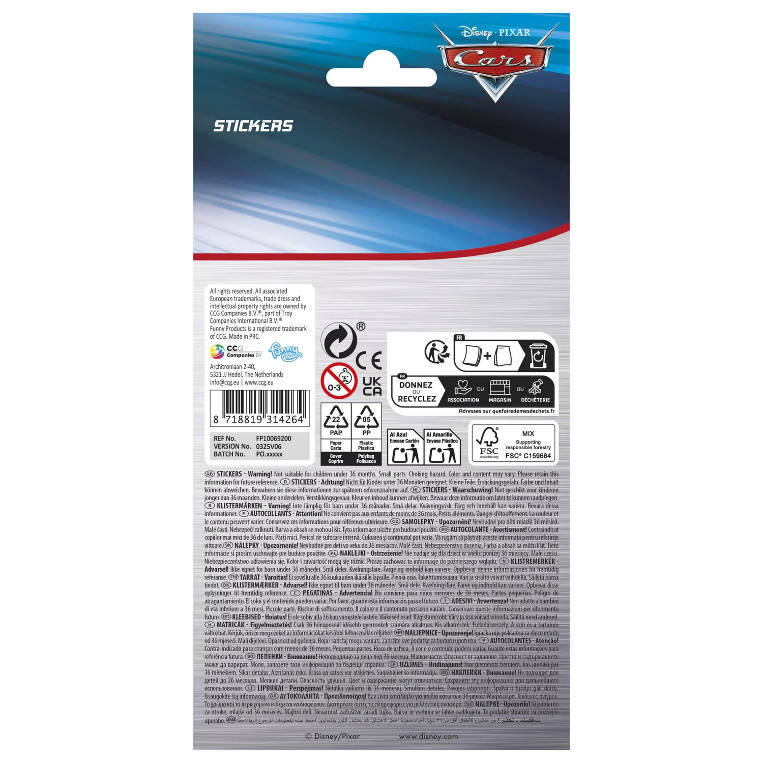 Disney Cars Team Glitter Sticker product photo