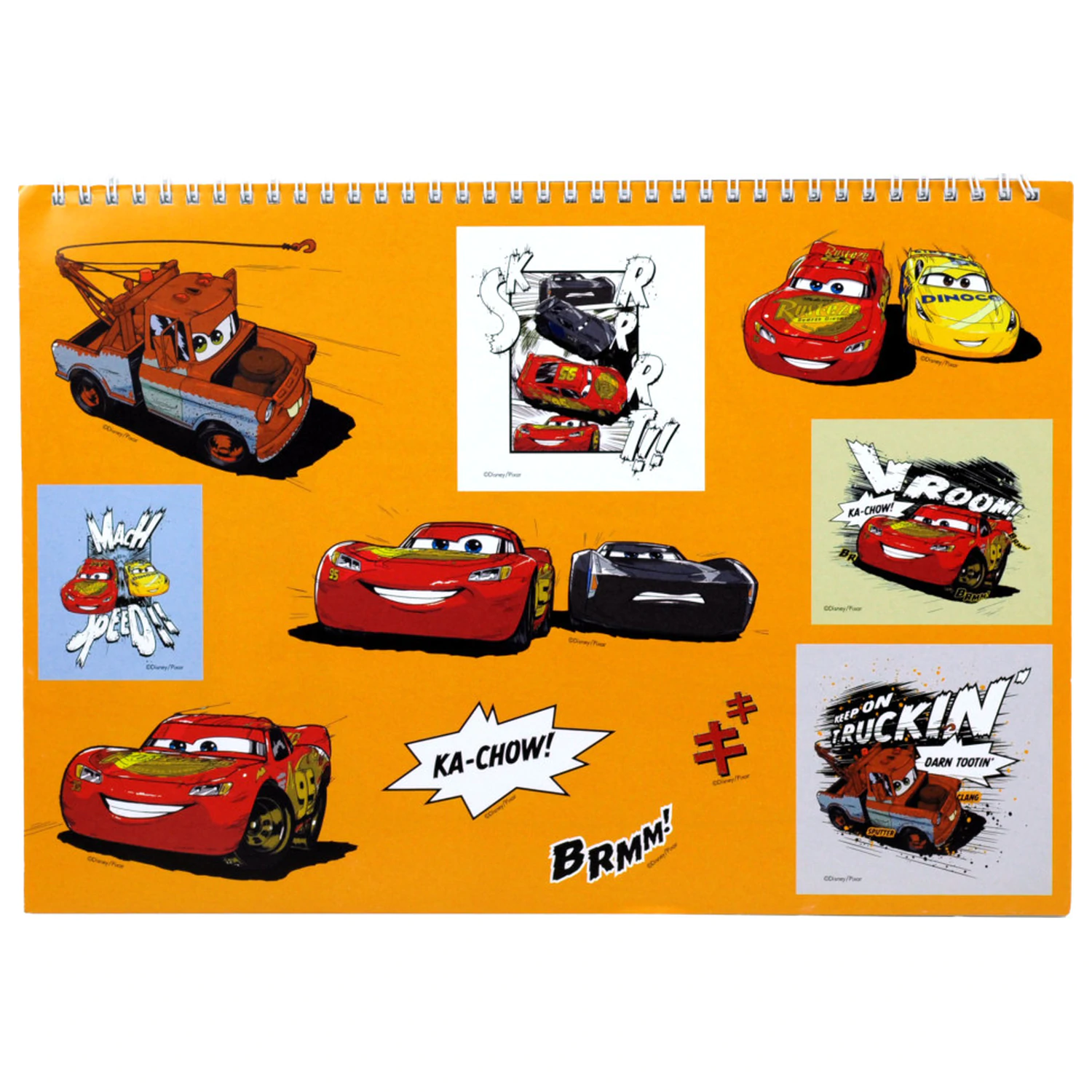 Disney Cars Vroom A/4 Spiral Sketchbook 40 Sheets with Stickers product photo