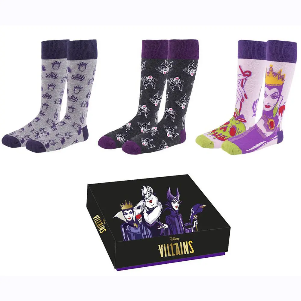 Disney Socks 3-Pack Villains 36-41 product photo