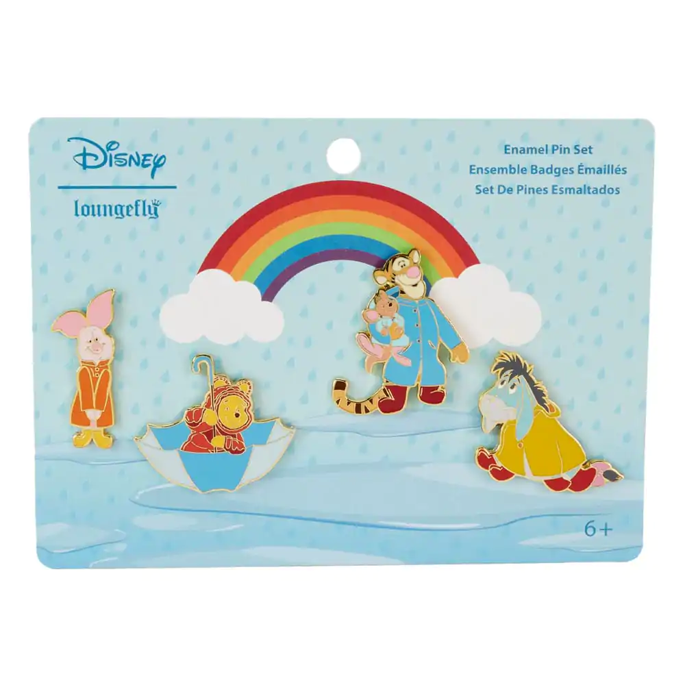 Disney by Loungefly Enamel Pins 4-Set Winnie the Pooh &amp; Friends Rainy Day 4 cm product photo