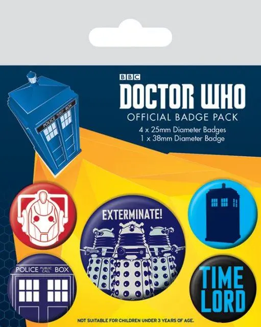 Doctor Who Pin-Back Buttons 5-Pack Exterminate termékfotó