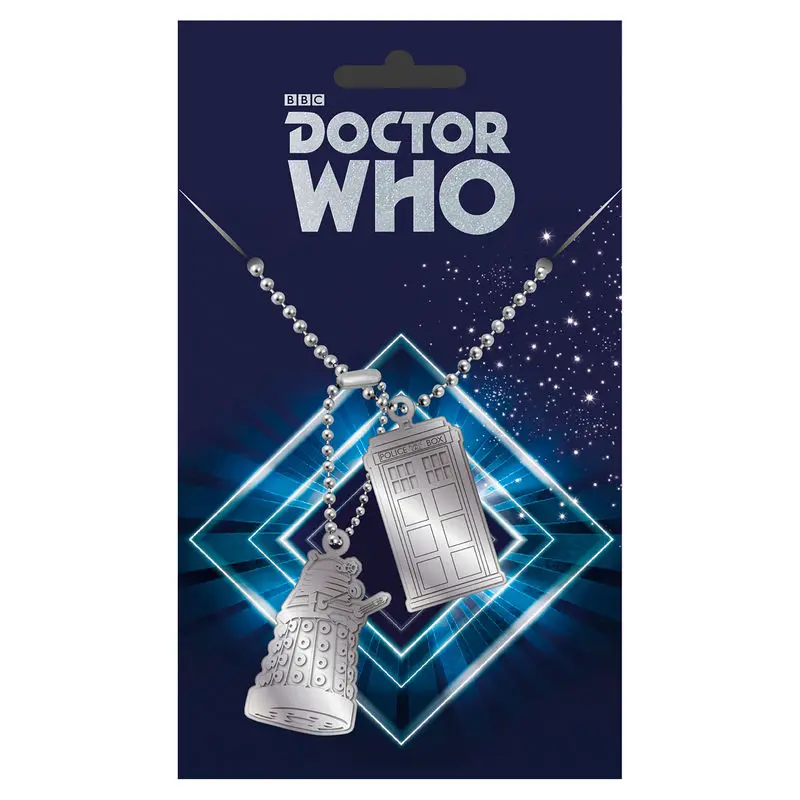 Doctor Who Tardis and Dalek dog tags pendant product photo