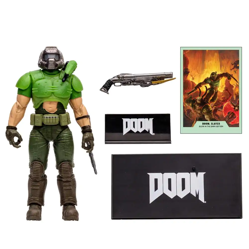 Doom Eternal Action Figure Doom Slayer Classic (Glow In The Dark Edition) Gold Label 18 cm product photo
