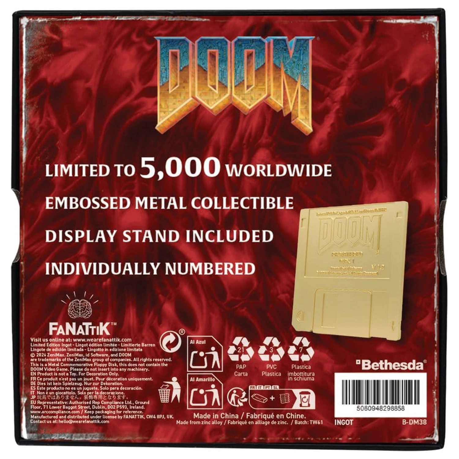 Doom Replik Floppy Disk Gold Plated Limited Edition      product photo