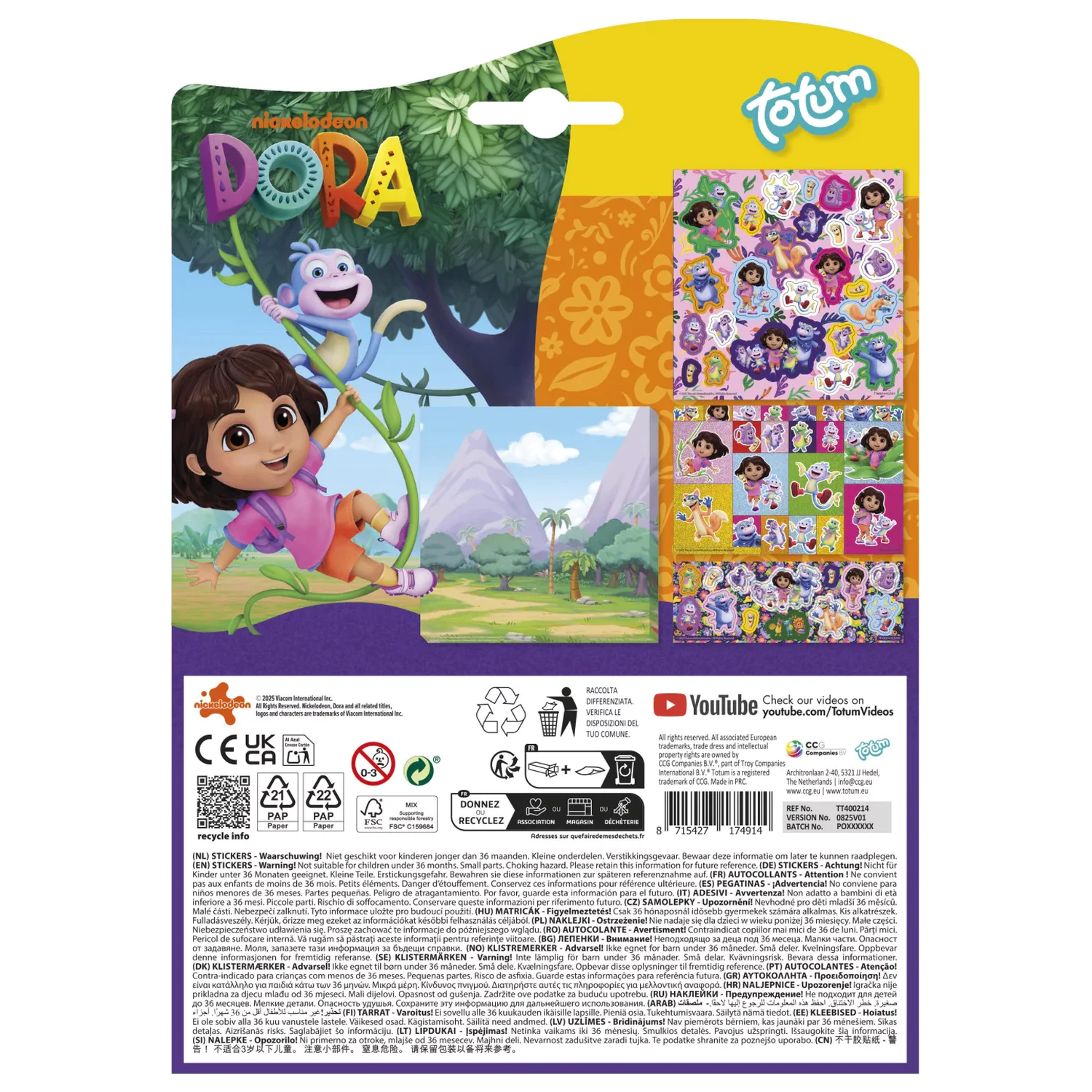 Dora the Explorer Jungle Sticker Set product photo