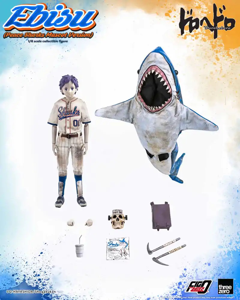 Dorohedoro FigZero Action Figure 1/6 Ebisu Peace Sharks Mascot Ver. 24 cm termékfotó