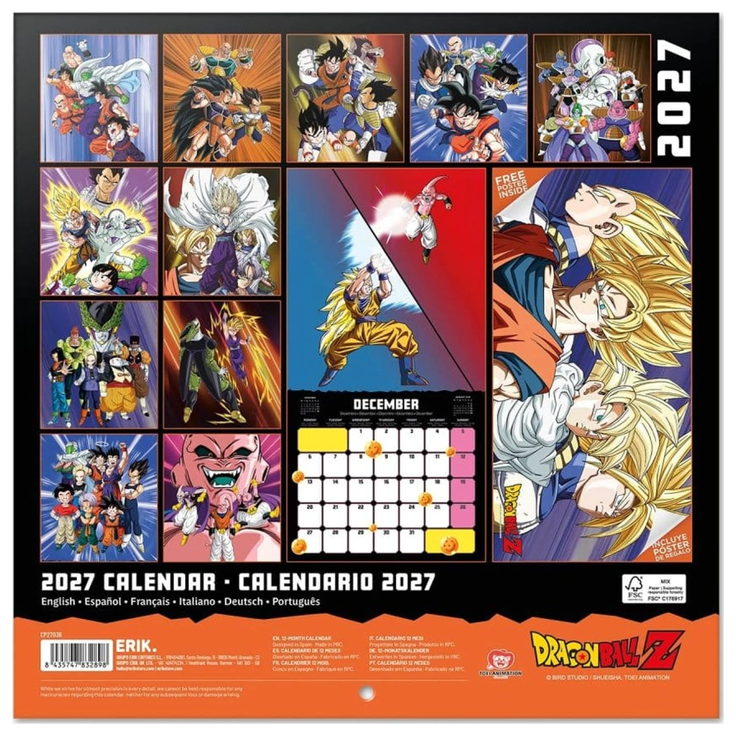 Dragon Ball 2027 Wall Calendar 30 x 30 cm product photo