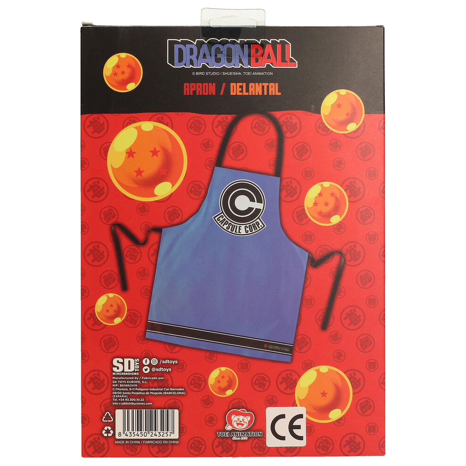 Dragon Ball cooking apron Capsule Corp. product photo