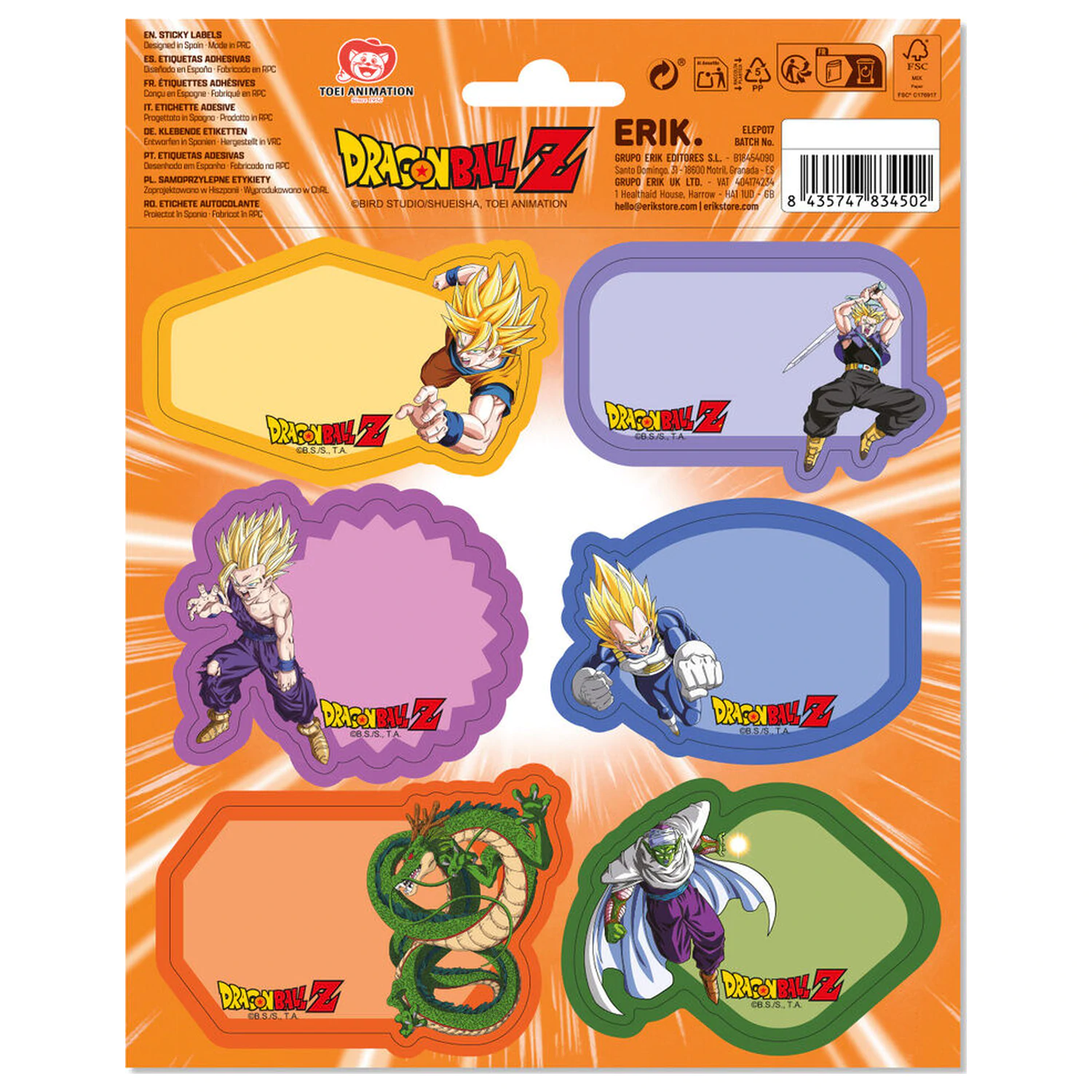 Dragon Ball premium adhesive labels product photo