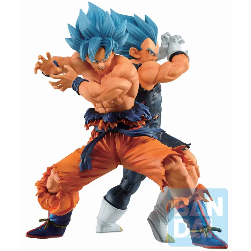 Dragon Ball Super Ichibansho PVC Statues SSGSS Son Goku &amp; SSGSS Vegeta (VS Omnibus Super) 20 - 21 cm product photo