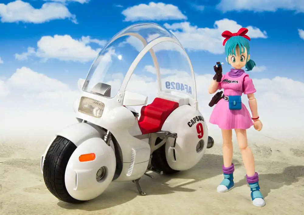 Dragon Ball S.H. Figuarts Vehicle with Figure Bulma's Motorcycle Hoipoi Capsule No. 9 17 cm product photo