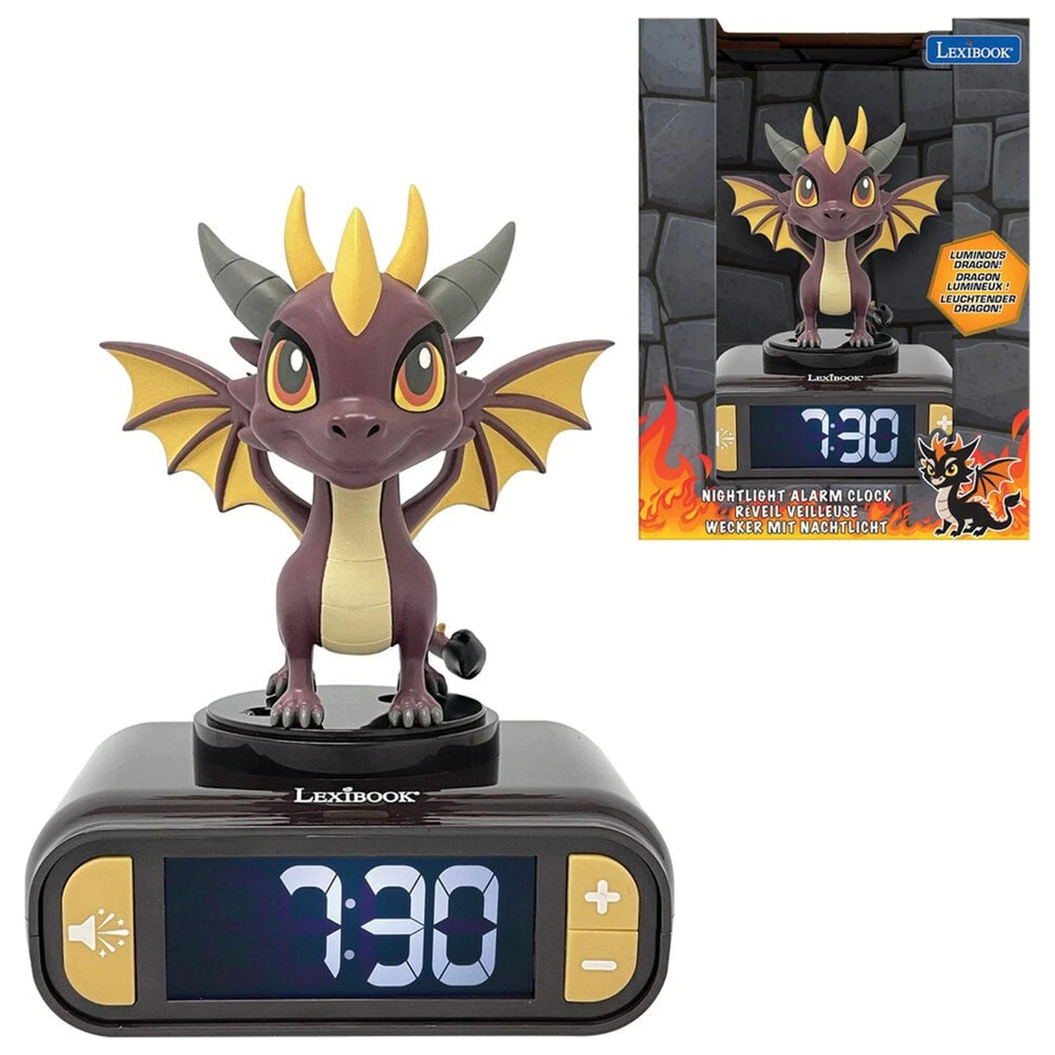 Dragon alarm clock with night light product photo