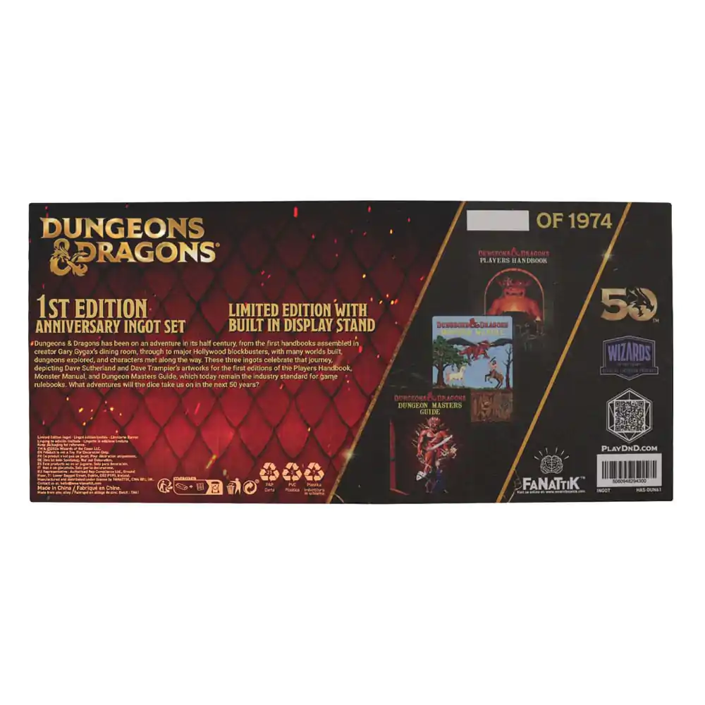 Dungeons & Dragons Ingot Set 50th Anniversary 1st Edition Book Cover product photo