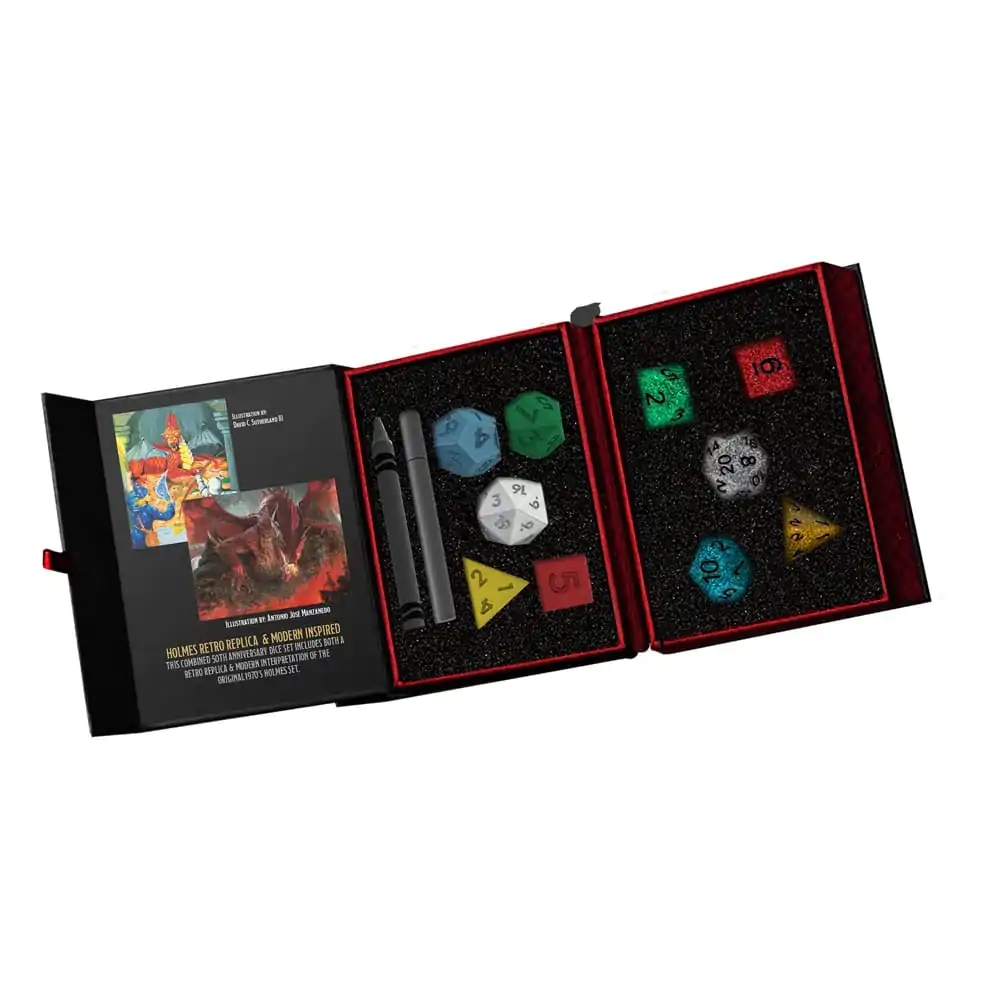 Dungeons &amp; Dragons Dice Set 50th Anniversary: Then &amp; Now (Holmes Retro Replica &amp; Modern Holmes Inspired) product photo