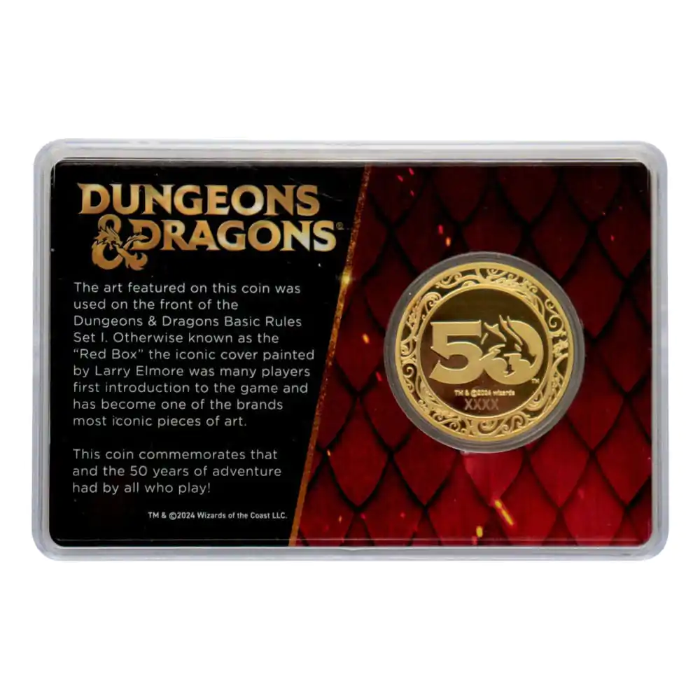 Dungeons & Dragons Collectable Coin 50th Anniversary with Colour Print 24k Gold Plated Edition 4 cm product photo