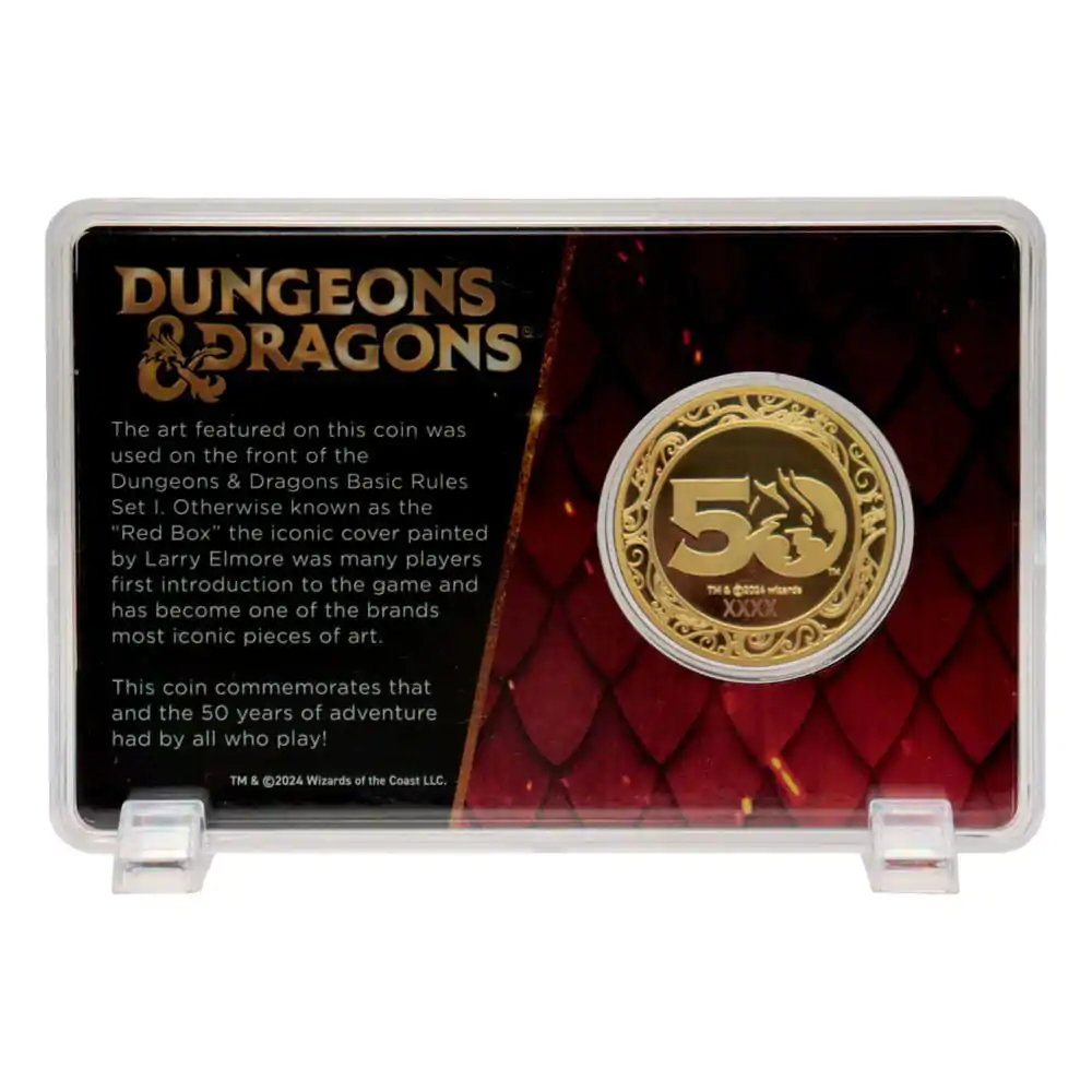 Dungeons & Dragons Collectable Coin 50th Anniversary with Colour Print 24k Gold Plated Edition 4 cm product photo