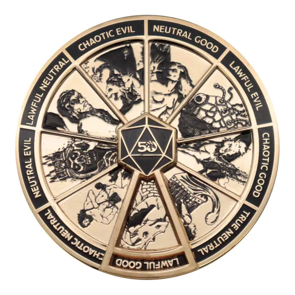 Dungeons & Dragons Pin Badge Alignment Spinner 24k Gold Plated Limited Edition product photo