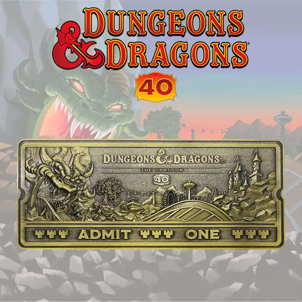 Dungeons & Dragons: The Cartoon Replica 40th Anniversary Rollercoaster Ticket Limited Edition termékfotó