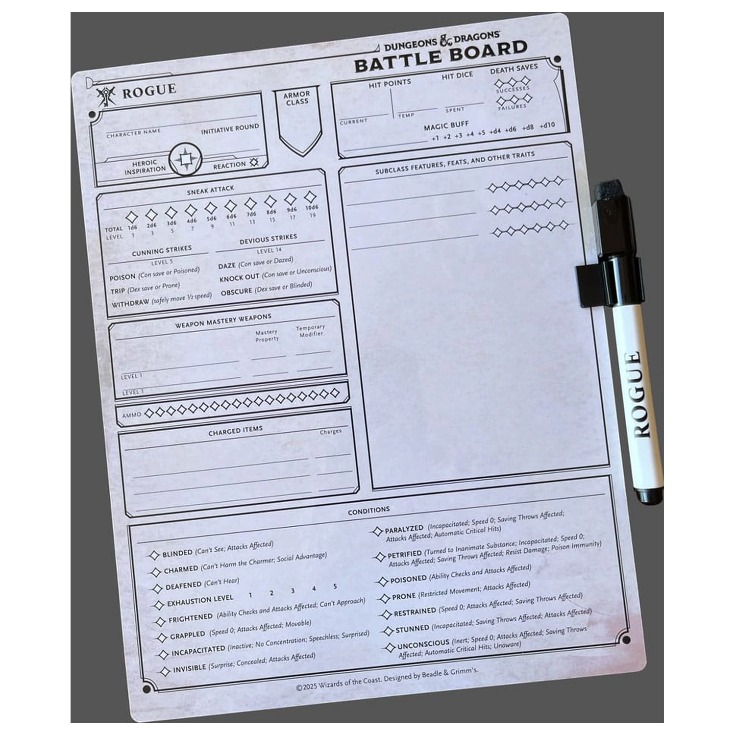 Dungeons & Dragons Battle Board Rogue  product photo