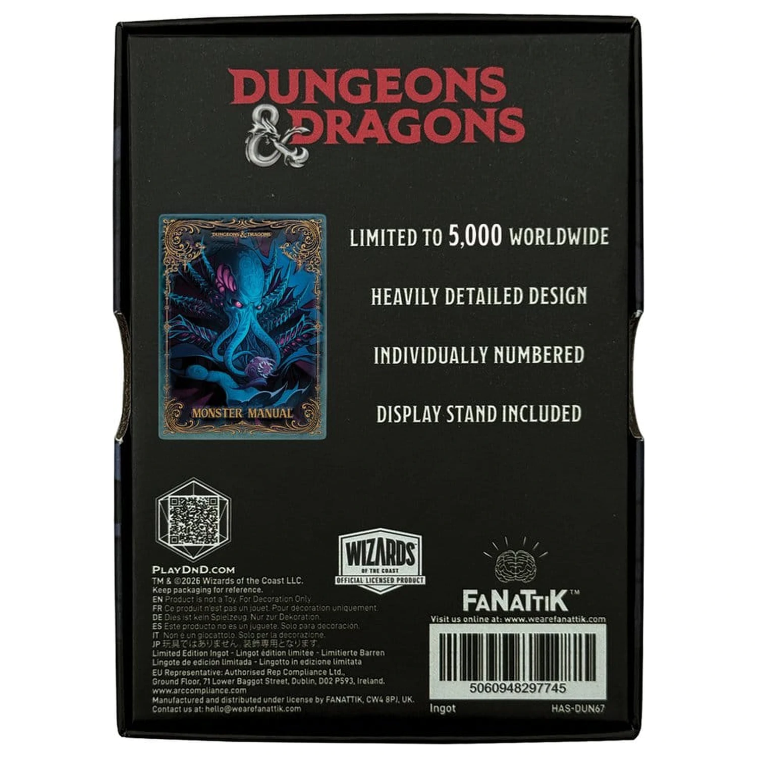 Dungeons & Dragons Ingot Monster Manual Alternate Cover Limited Edition      product photo