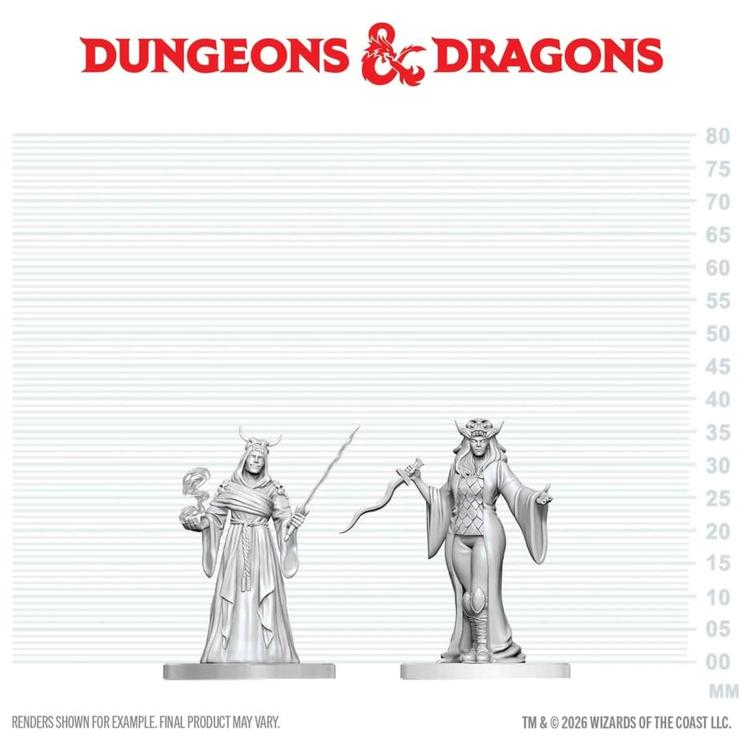 Dungeons & Dragons Nolzur's Marvelous Miniatures Unpainted Miniature Cultist Fanatic & Hierophant 14 cm product photo