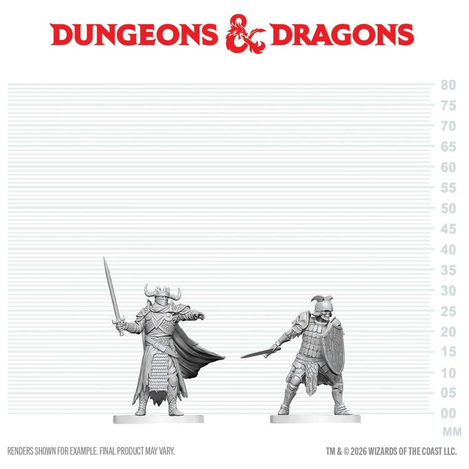 Dungeons & Dragons Nolzur's Marvelous Miniatures Unpainted Miniature Death Knight & Death Knight Aspirant 14 cm product photo