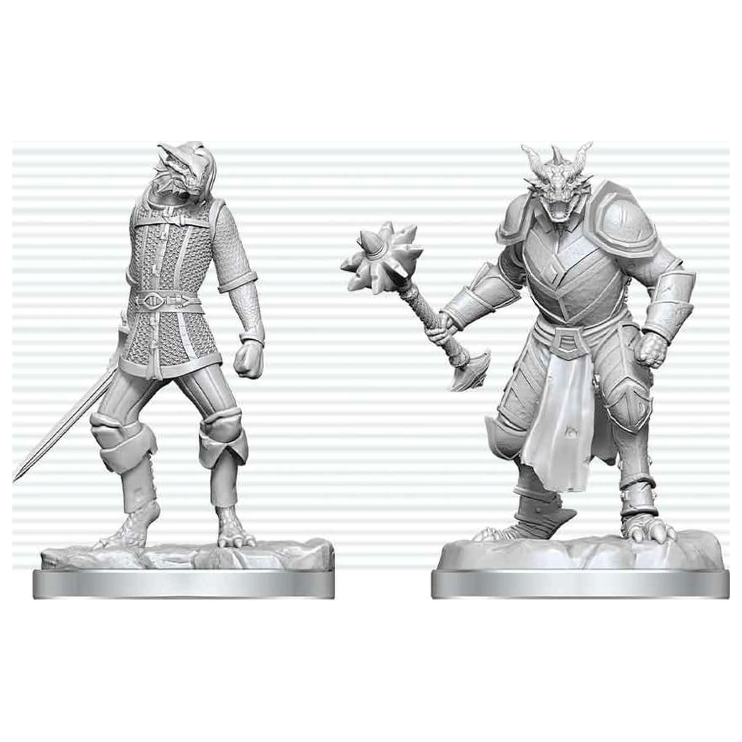 Dungeons & Dragons Nolzur's Marvelous Miniatures Unpainted Miniature Dragonborn Paladin & Dragonborn Squire 14 cm product photo