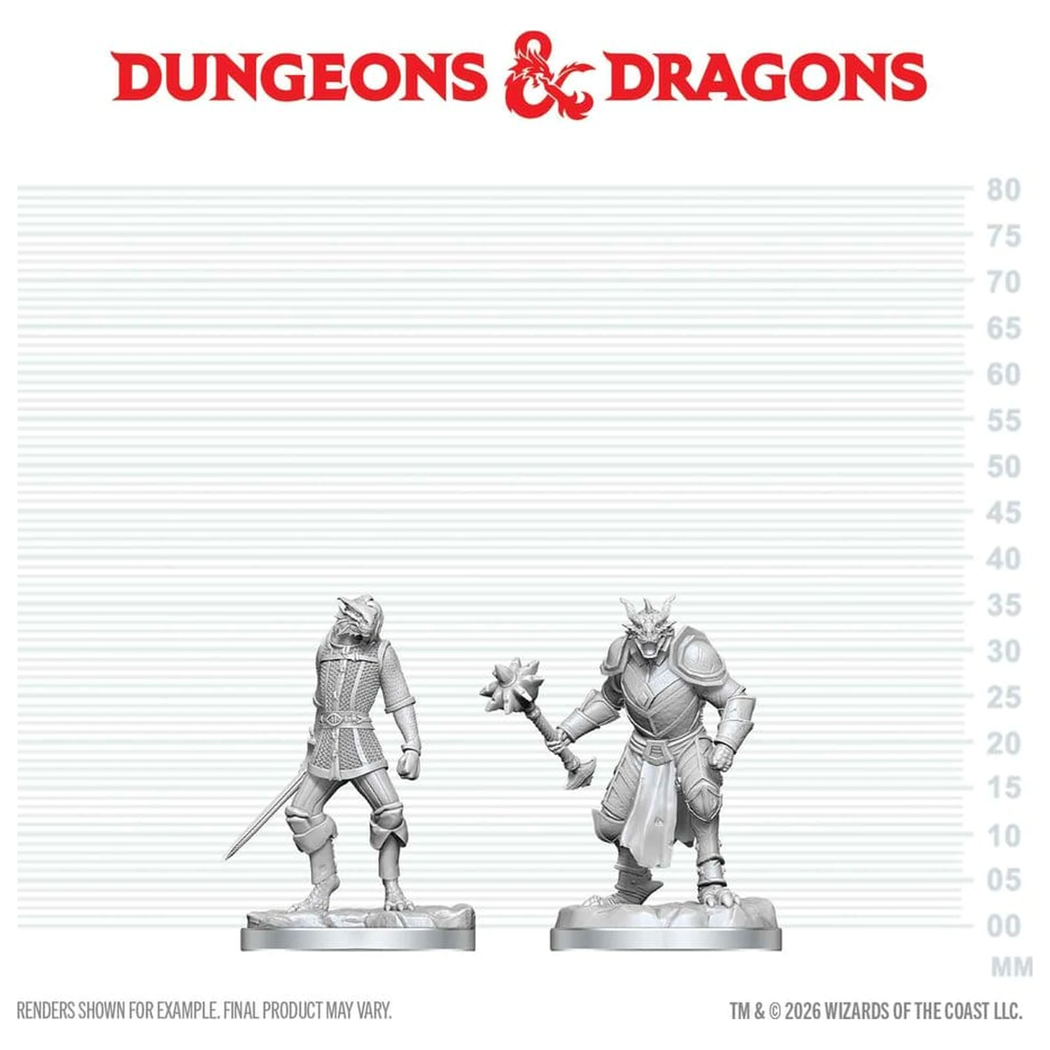 Dungeons & Dragons Nolzur's Marvelous Miniatures Unpainted Miniature Dragonborn Paladin & Dragonborn Squire 14 cm product photo