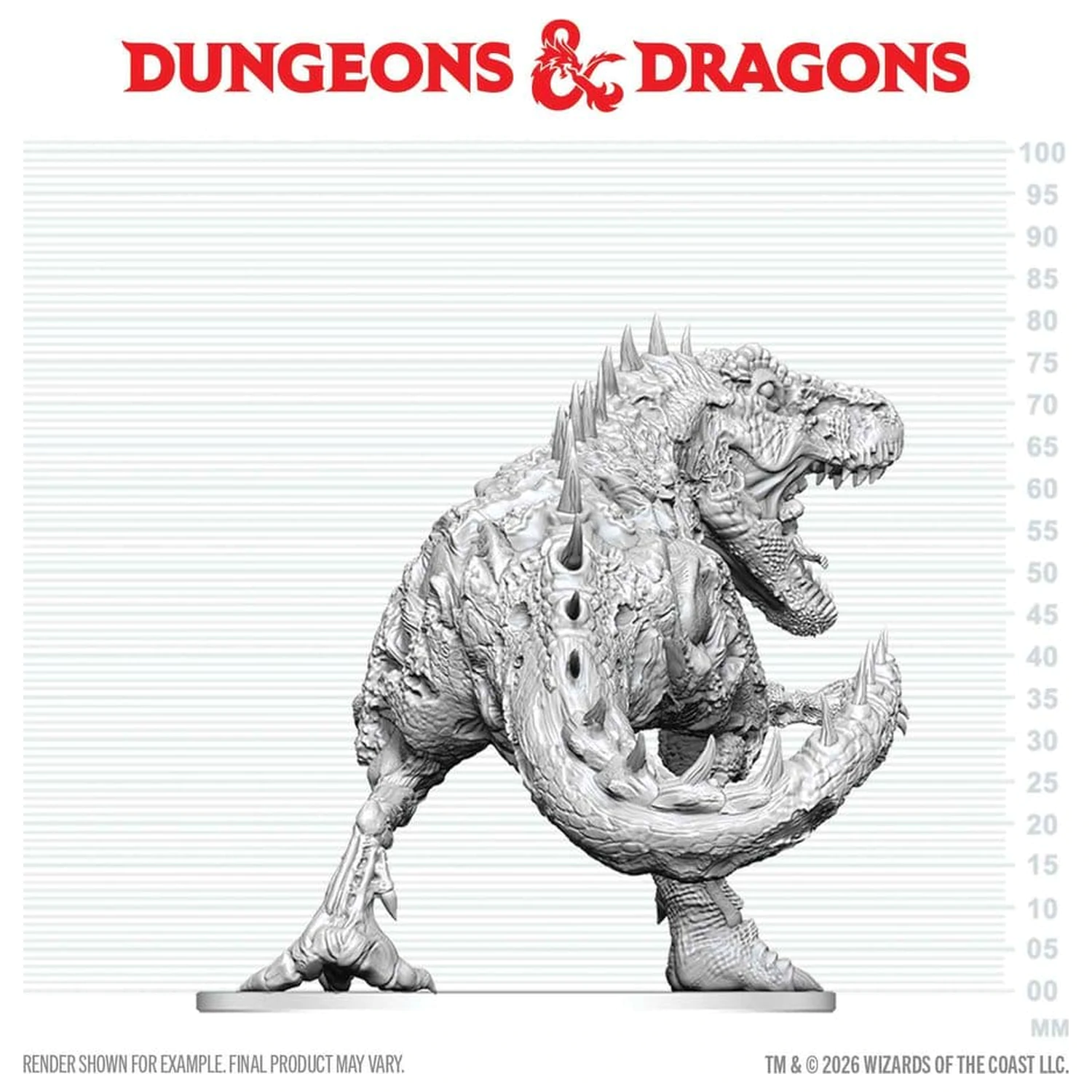 Dungeons & Dragons Nolzur's Marvelous Miniatures Unpainted Miniature Tyrannosaurus Zombie 20 cm product photo