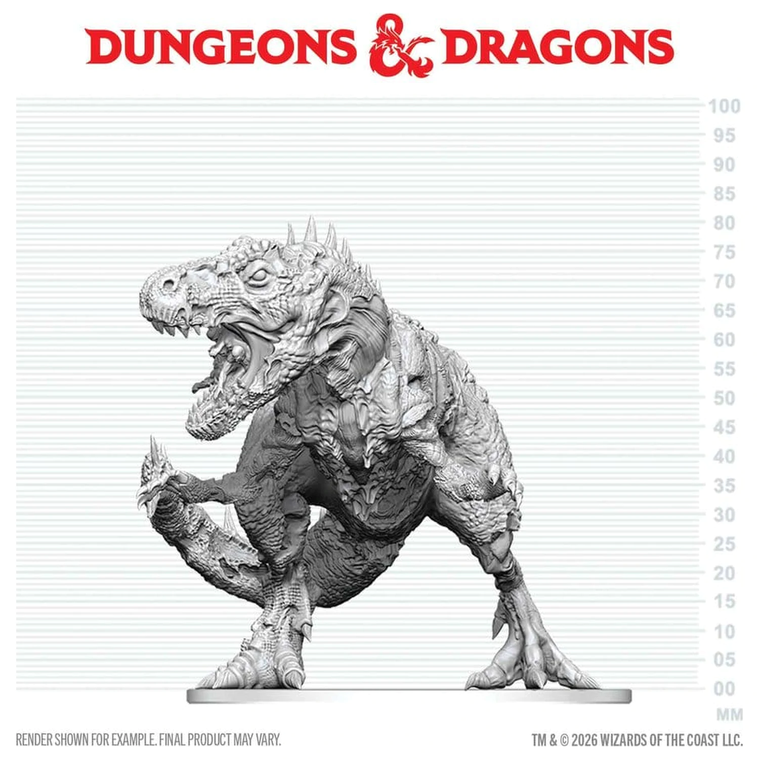 Dungeons & Dragons Nolzur's Marvelous Miniatures Unpainted Miniature Tyrannosaurus Zombie 20 cm product photo