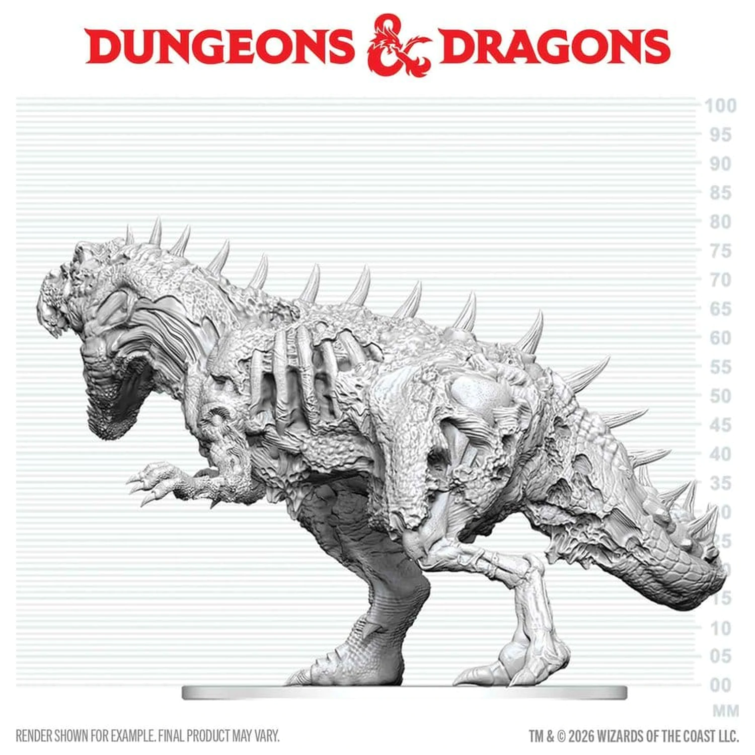 Dungeons & Dragons Nolzur's Marvelous Miniatures Unpainted Miniature Tyrannosaurus Zombie 20 cm product photo
