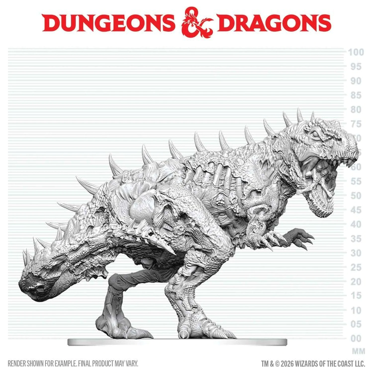 Dungeons & Dragons Nolzur's Marvelous Miniatures Unpainted Miniature Tyrannosaurus Zombie 20 cm product photo