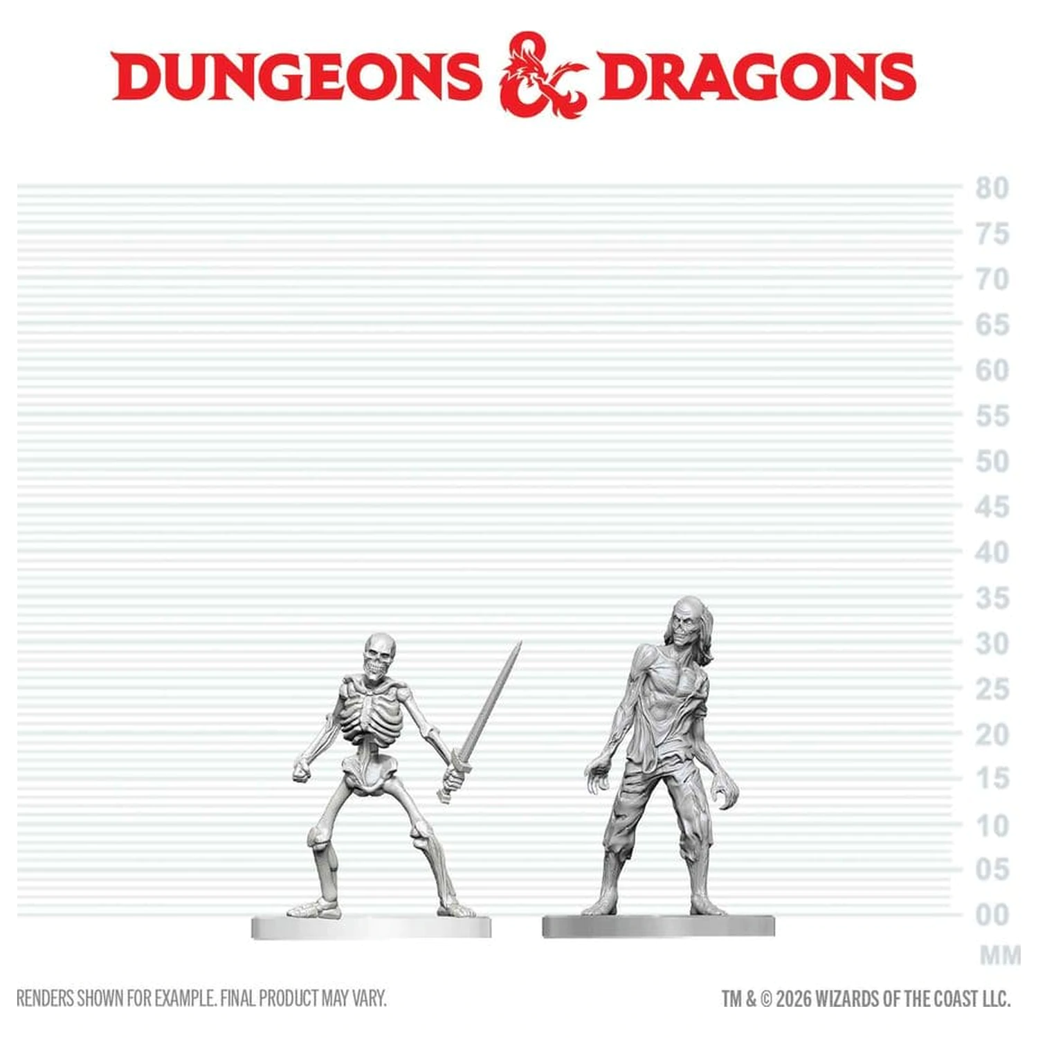 Dungeons & Dragons Nolzur's Marvelous Miniatures Unpainted Miniature Zombie & Skeleton 14 cm product photo