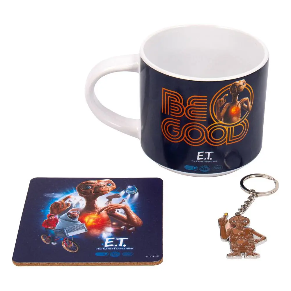 E.T. the Extra-Terrestrial Mug, Coaster and Keychain Set Be Good product photo