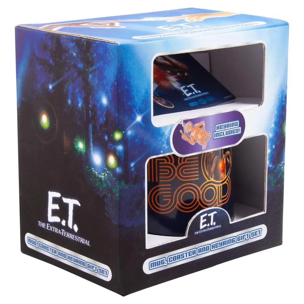 E.T. the Extra-Terrestrial Mug, Coaster and Keychain Set Be Good product photo
