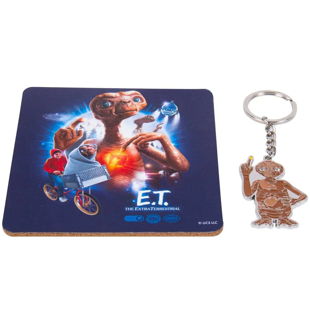 E.T. the Extra-Terrestrial Mug, Coaster and Keychain Set Be Good product photo