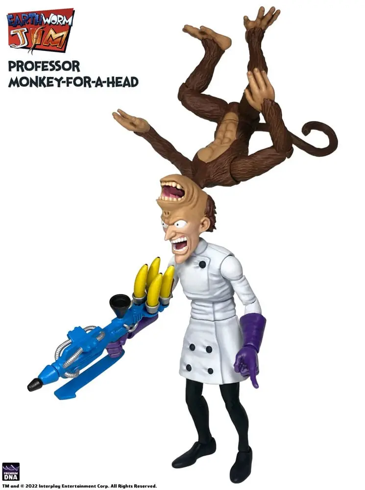 Earthworm Jim Action Figure Wave 1: Professor Monkey-For-A-Head 28 cm termékfotó