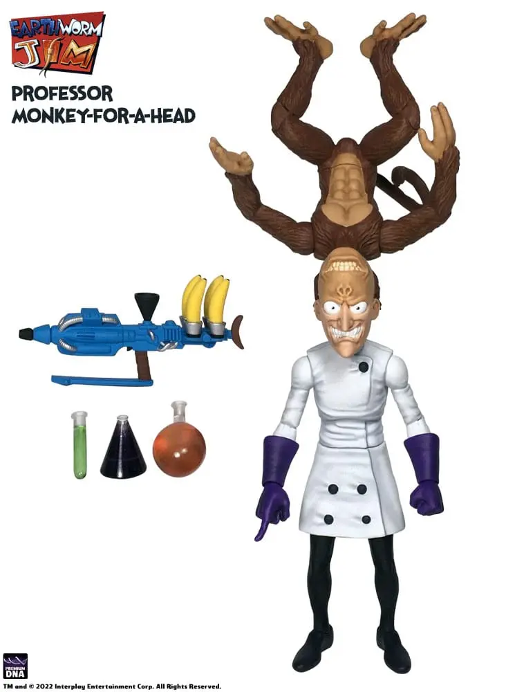 Earthworm Jim Action Figure Wave 1: Professor Monkey-For-A-Head 28 cm termékfotó