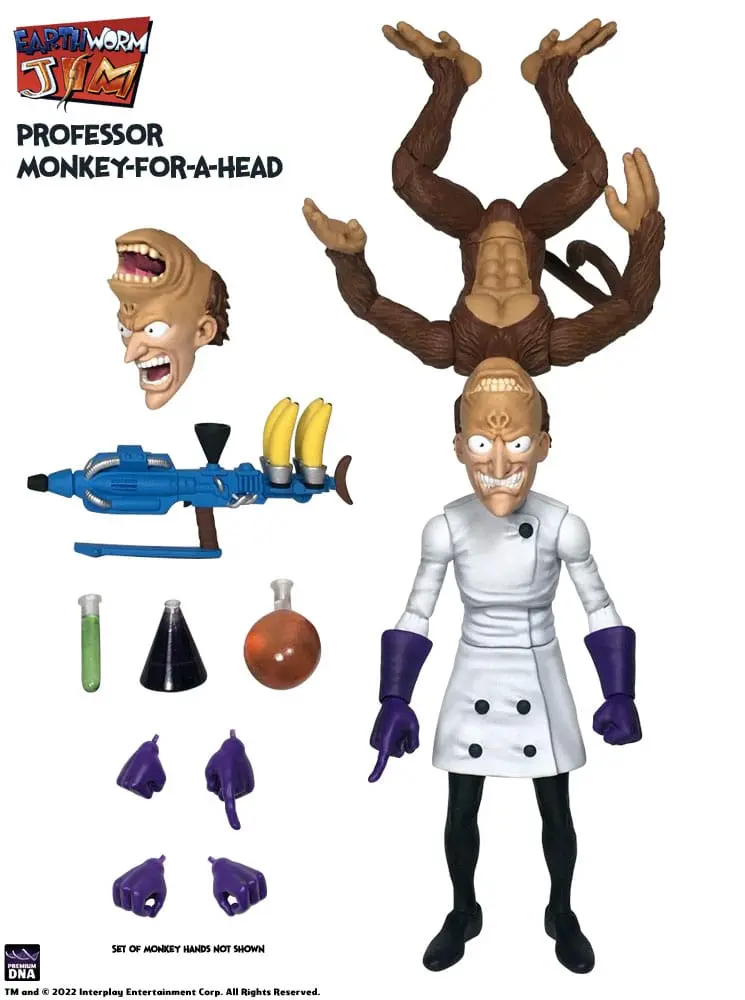 Earthworm Jim Action Figure Wave 1: Professor Monkey-For-A-Head 28 cm termékfotó