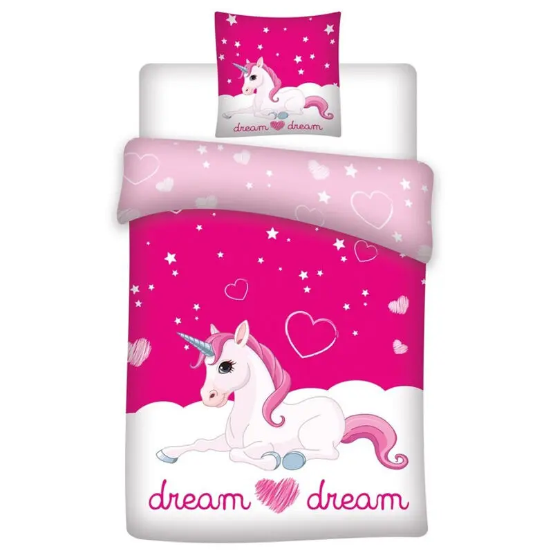 Unicorn microfibre duvet cover bed 90cm product photo