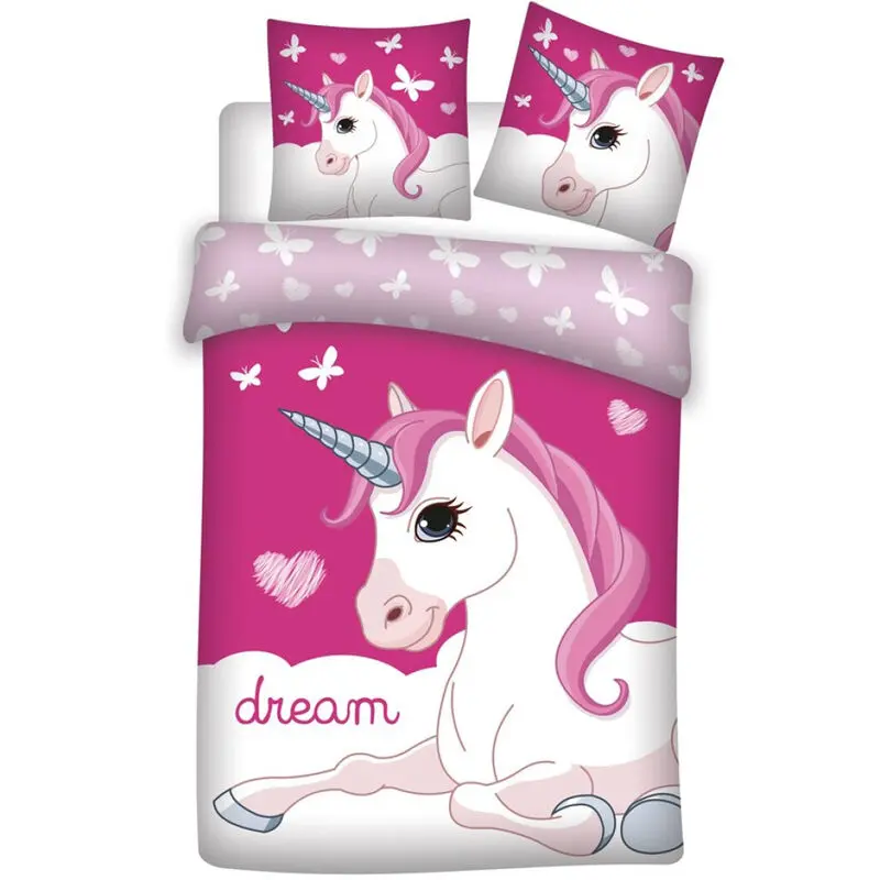 Unicorn microfibre duvet cover bed 90cm product photo