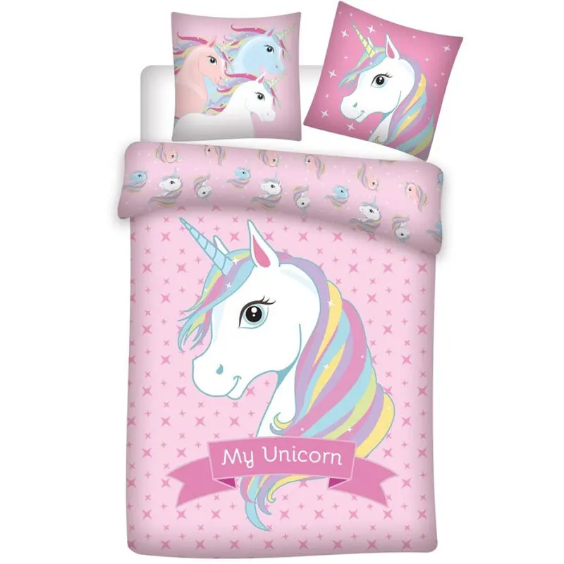 Unicorn microfibre duvet cover bed 90cm product photo