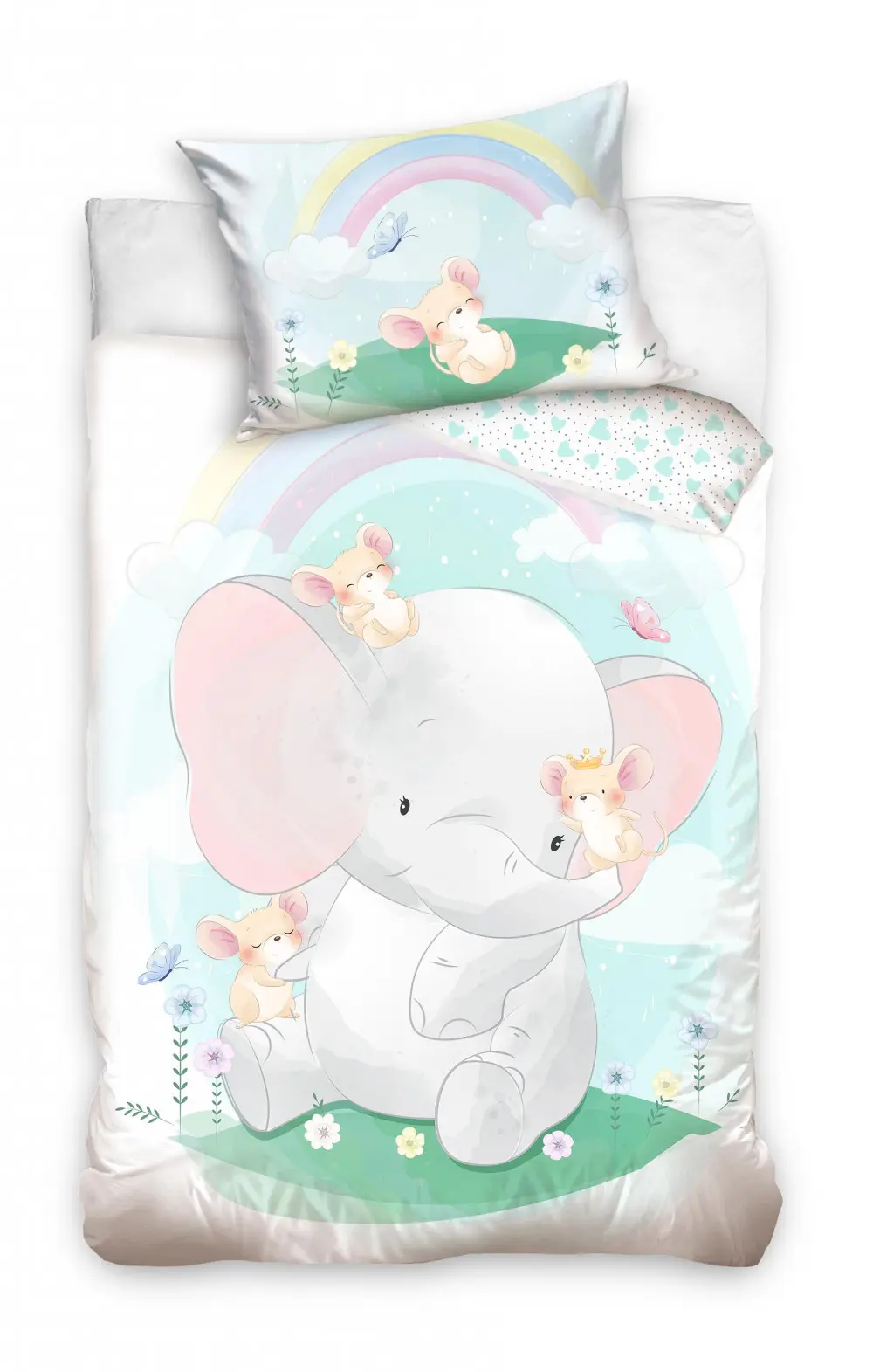 Elephant Kids Duvet Cover Set 90x120 cm, 40x60 cm product photo