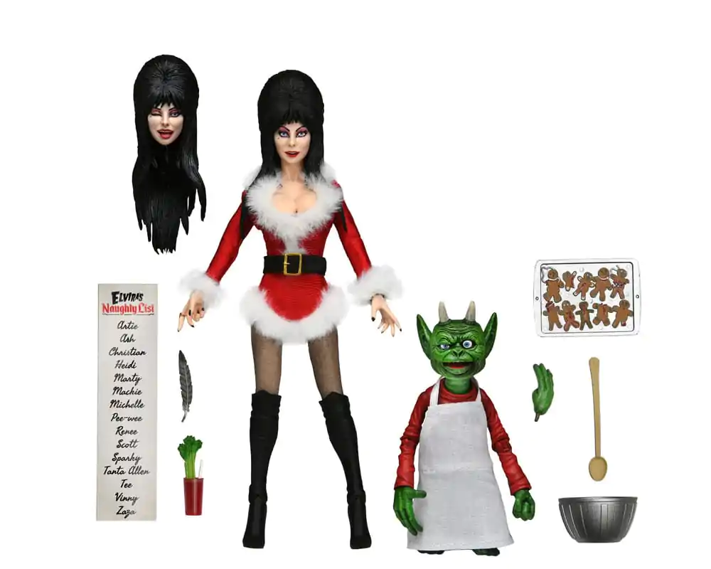 Elvira, Mistress of the Dark Clothed Action Figure Very Scary Xmas Elvira 20 cm termékfotó