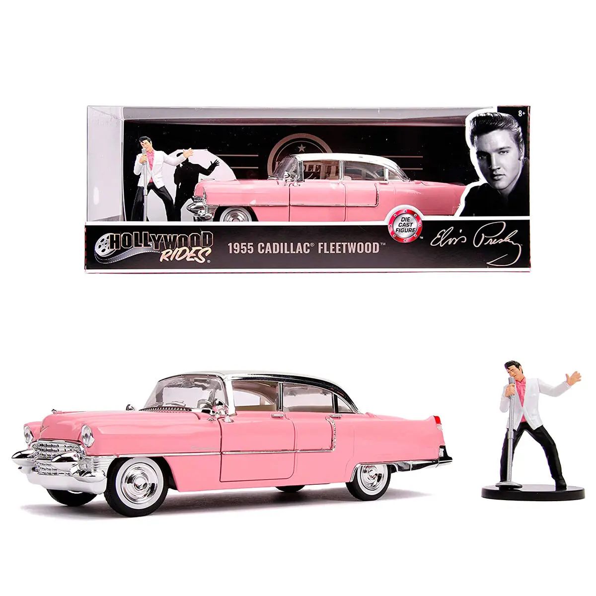 Elvis Presley Cadillac Fleetwood 1955 metal car + figure set product photo
