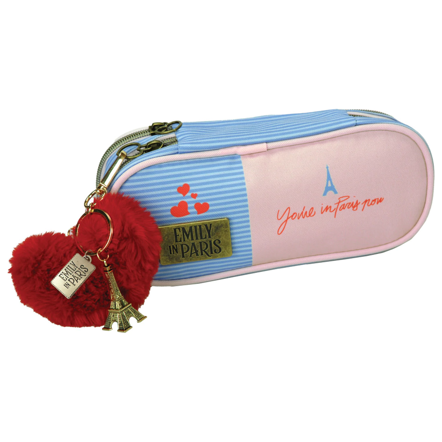 Emily in Paris Heart 3 Compartment Pencil Case 23.5 cm with Ornament product photo